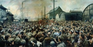 Speech by Lenin at a meeting of the Putilov plant in May 1917. II Brodsky 1929